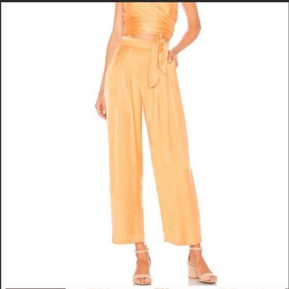 NWT Mara Hoffman Audre Wide Leg High Rise with Pockets Pant in Nectarine - Picture 1 of 7